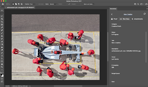 Smartsheet Tasks Viewed Directly in Adobe Photoshop